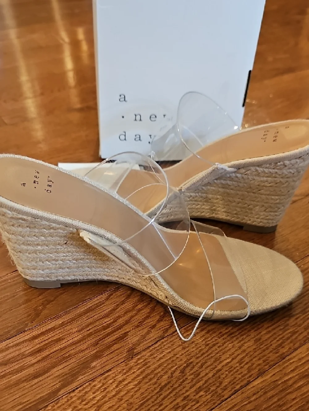 a new day Clear Strap Espadrille Wedges in Natural Tan - Picture 4 of 6